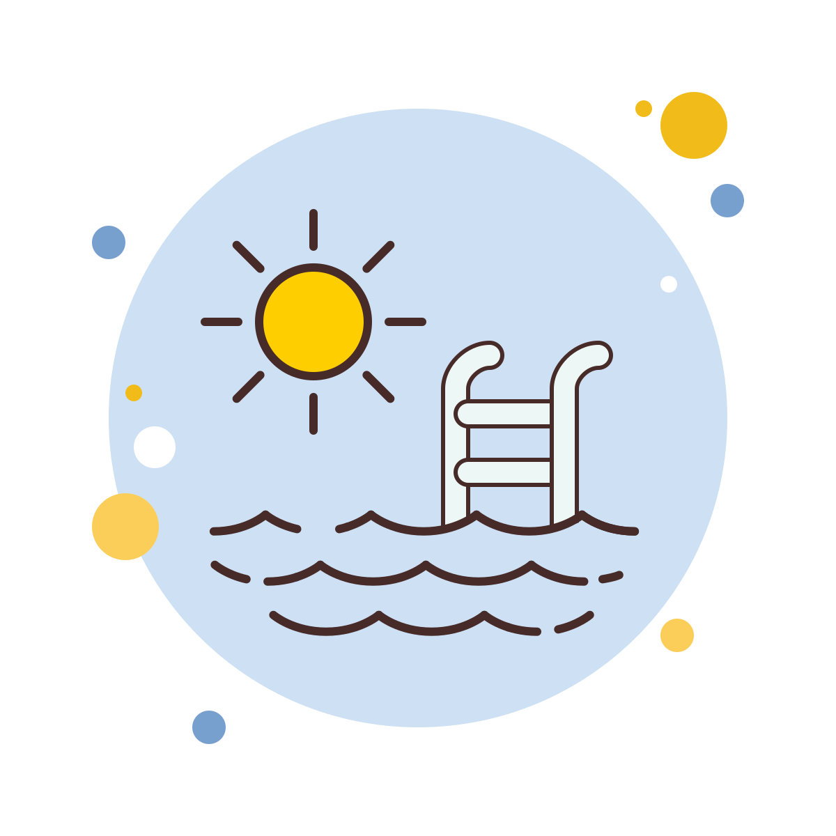 bubbles style outdoor swimming pool icon