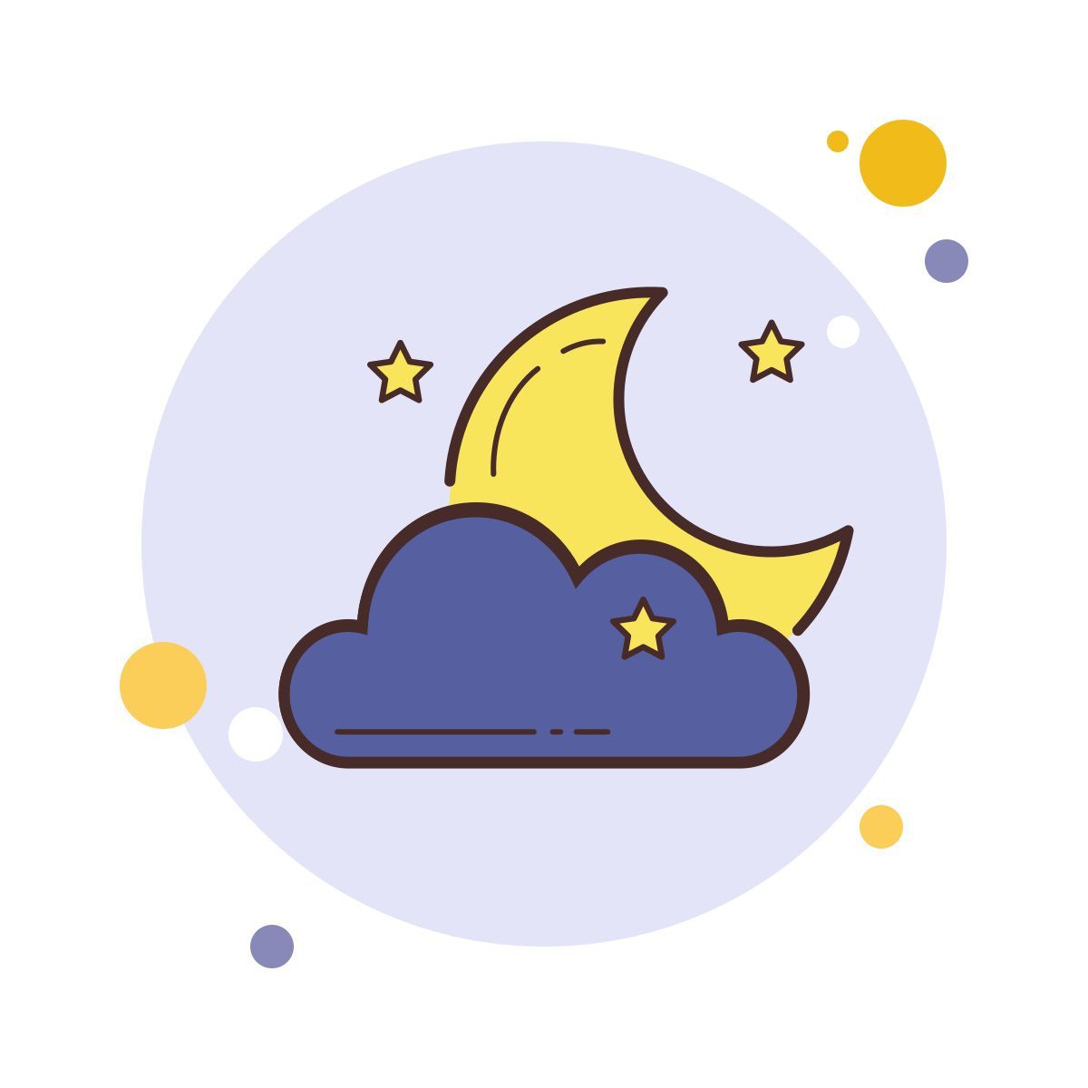 bubbles style night icon
