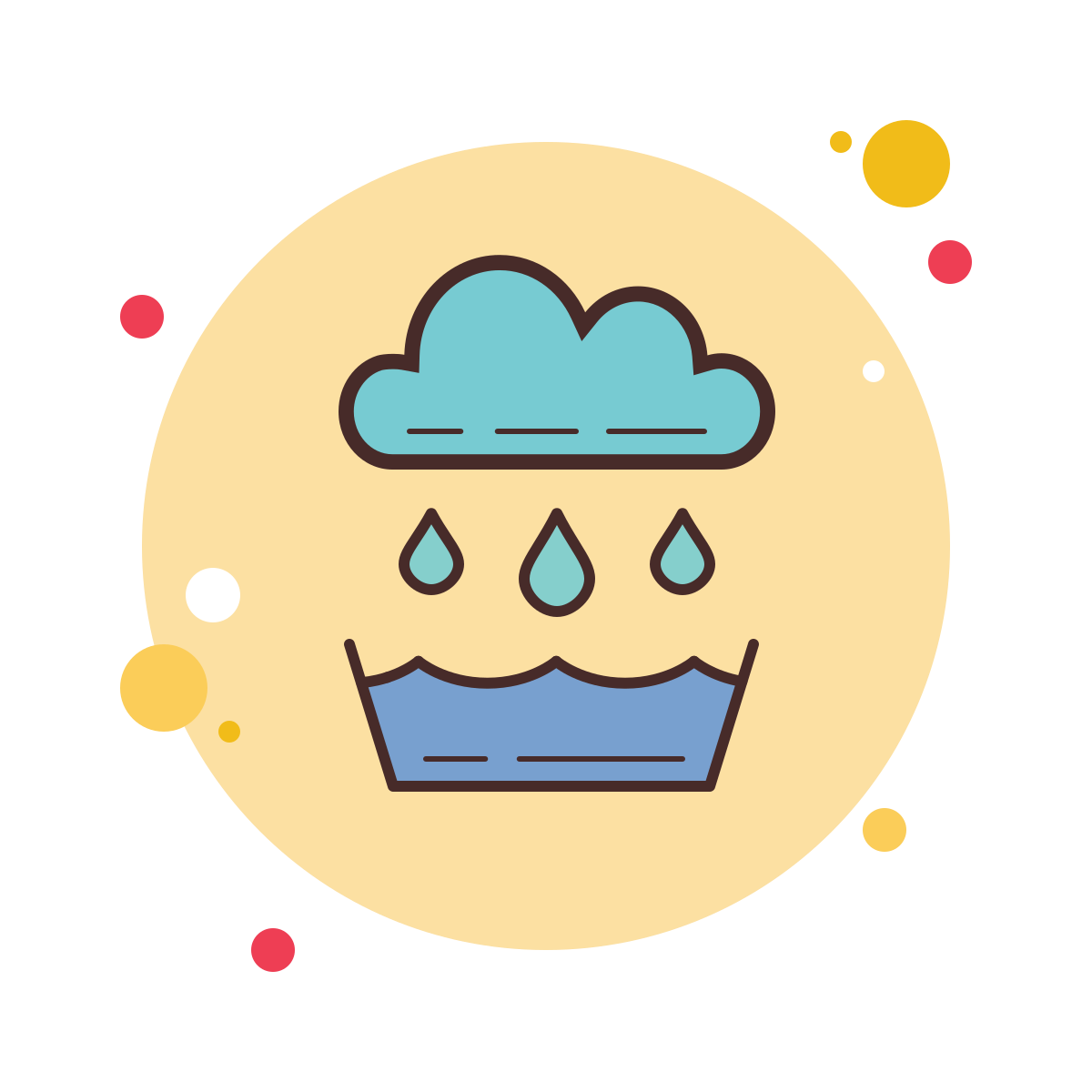 bubbles style rainwater catchment icon