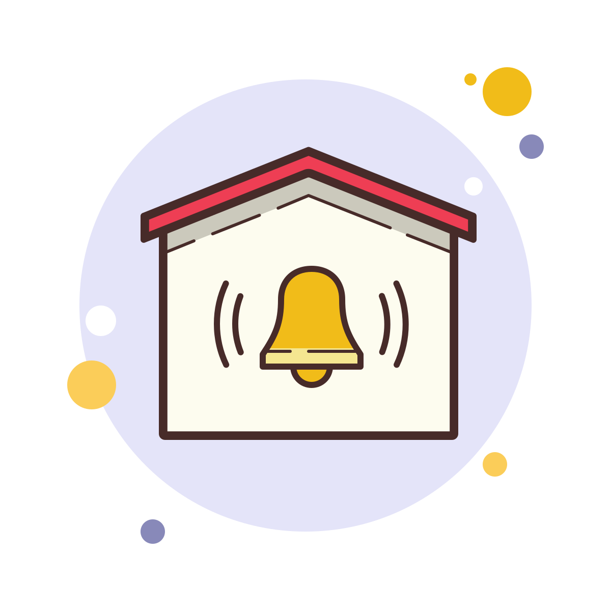 bubbles style secured by alarm system icon