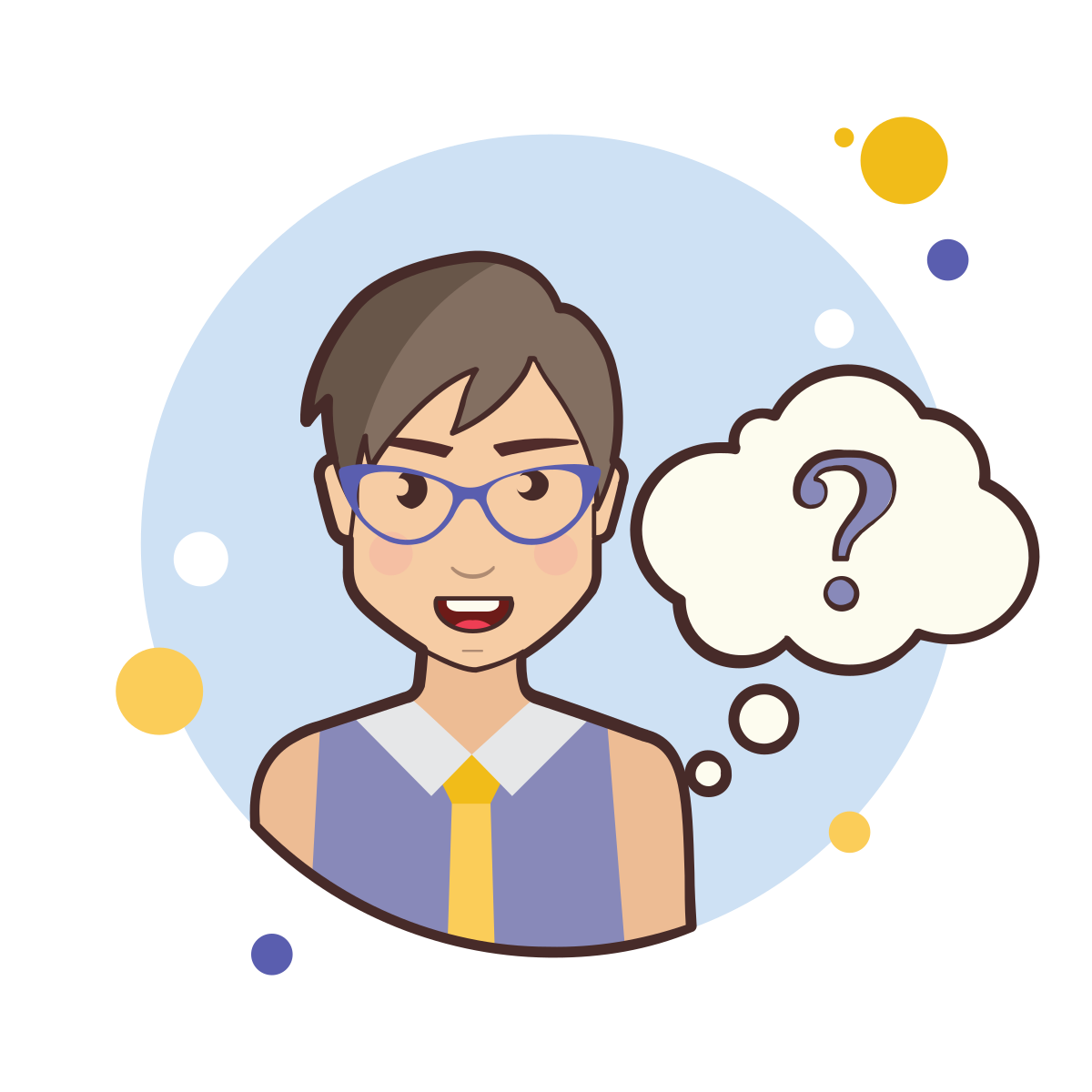 bubbles style short hair lady question mark icon