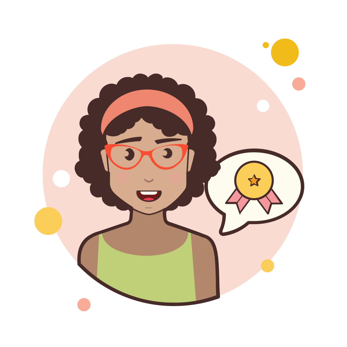 bubbles style short hair lady winning medal icon