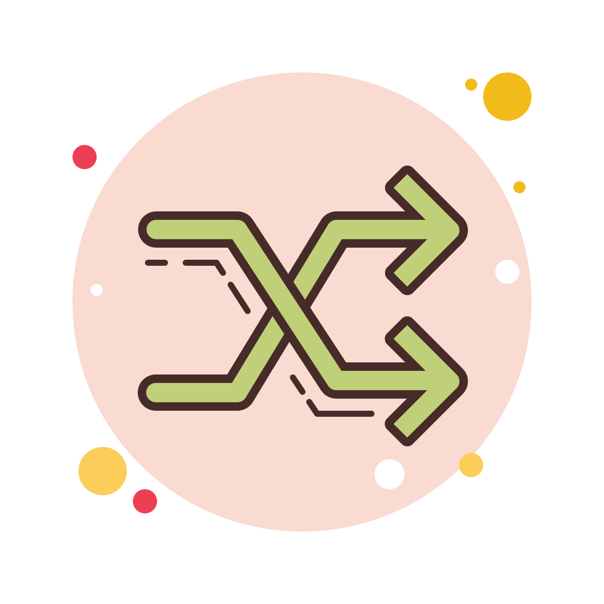bubbles style shuffle icon