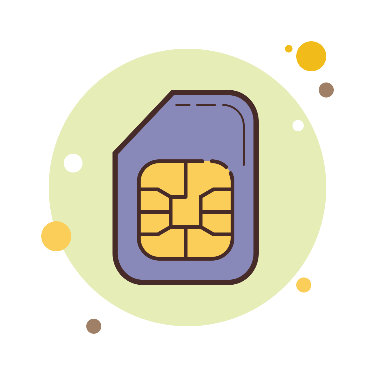 bubbles style sim card icon