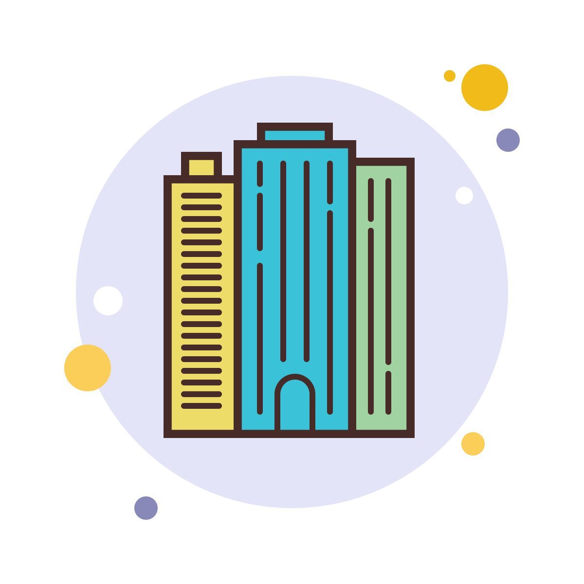 bubbles style grattacieli icon