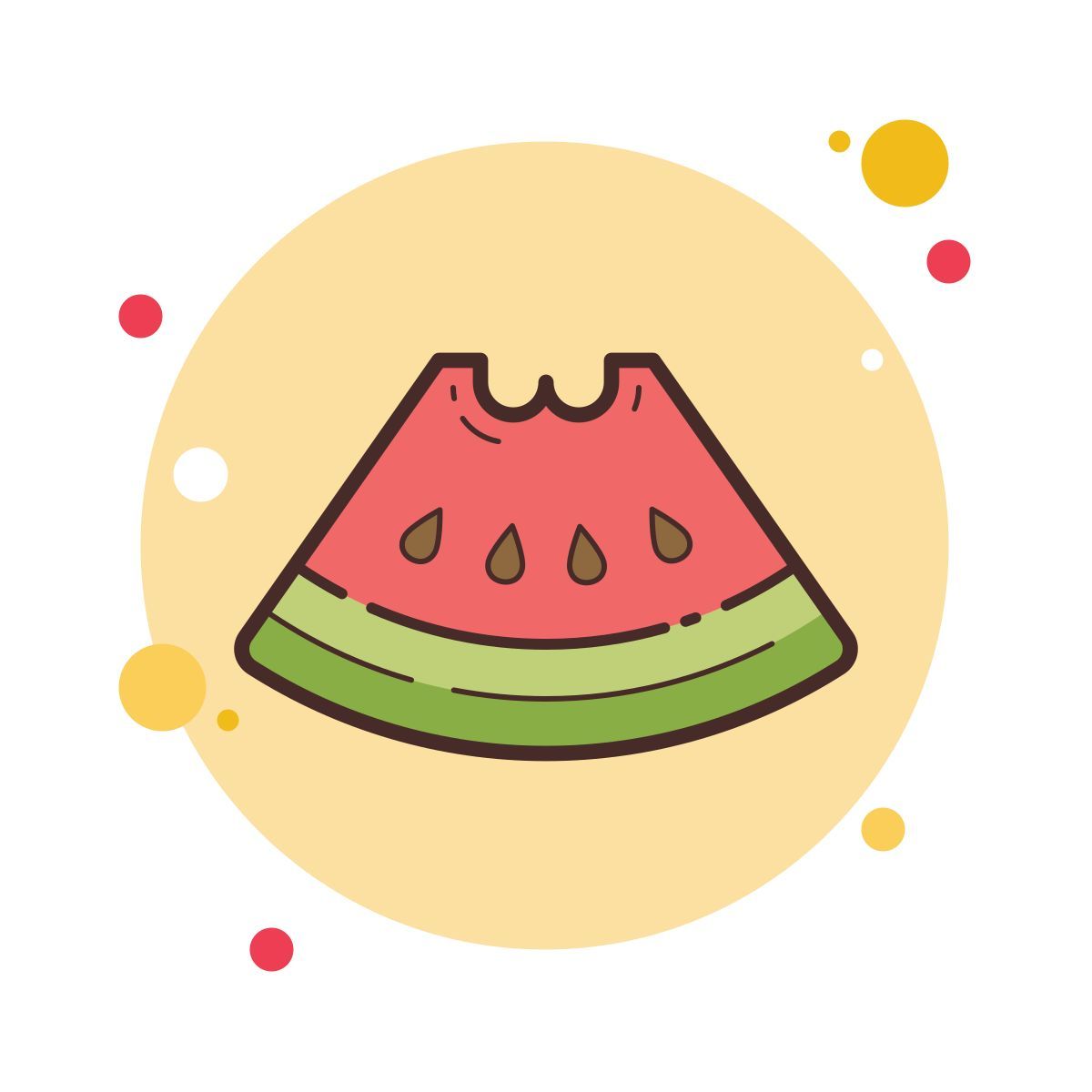 bubbles style 수박 한 조각 icon