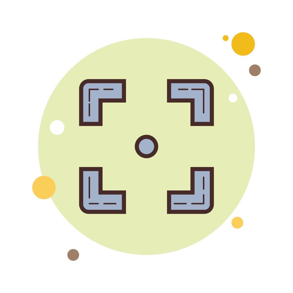 bubbles style square border icon