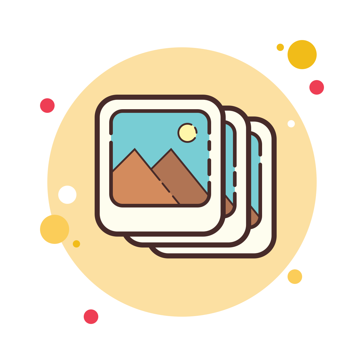 bubbles style stack of photos icon