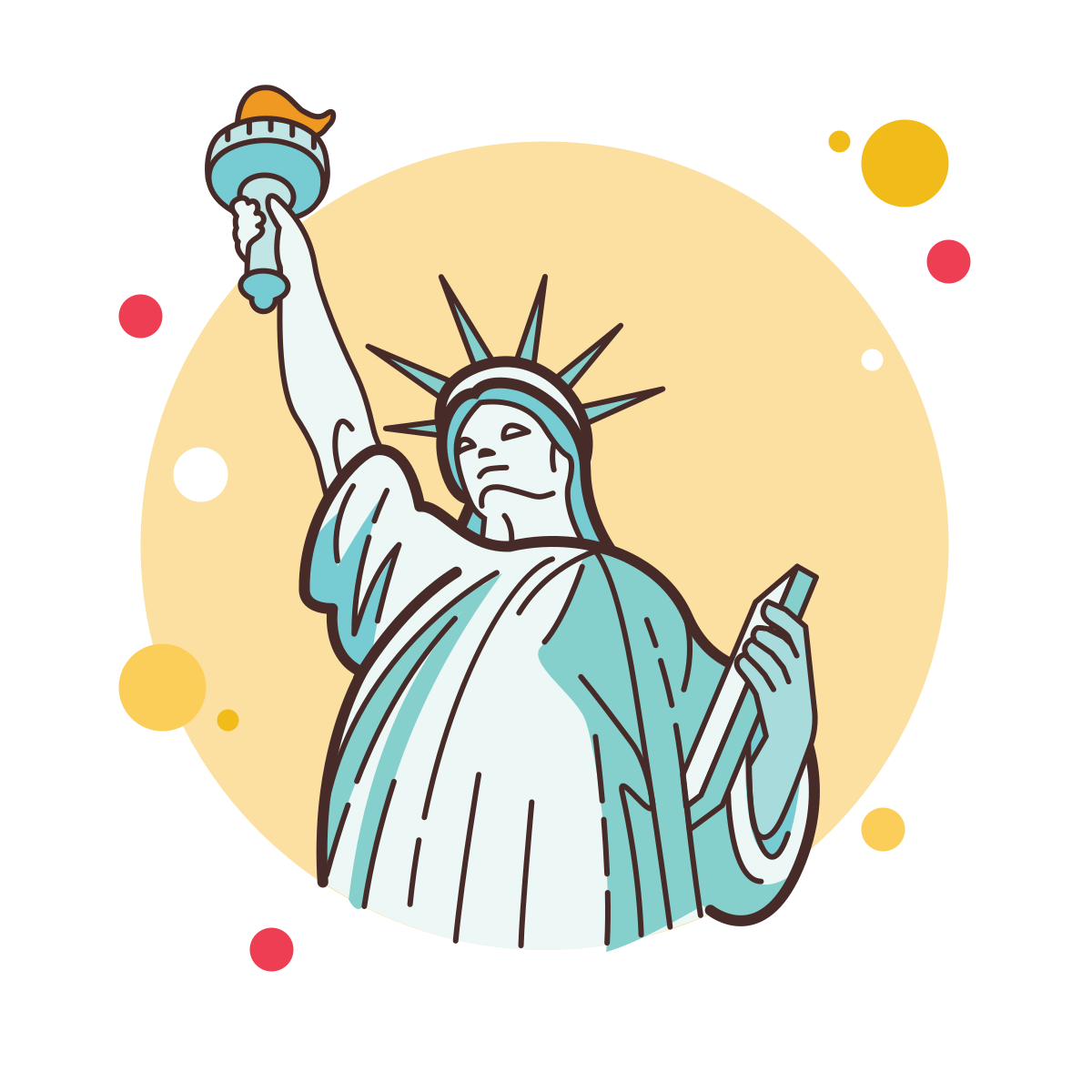 bubbles style statue of liberty icon