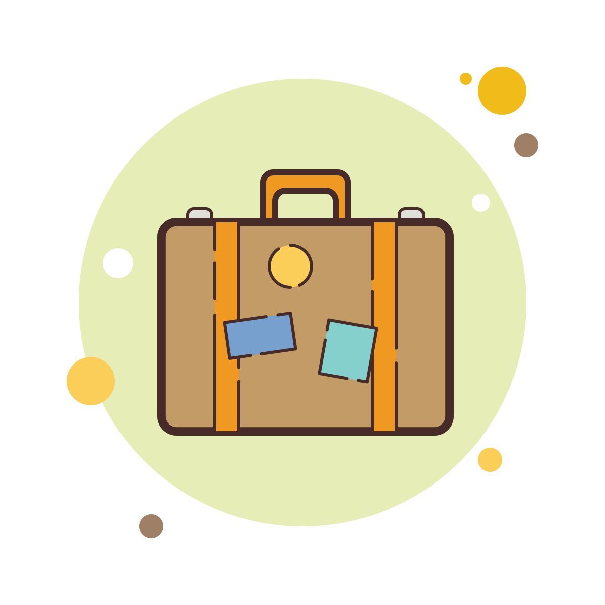 bubbles style suitcase icon