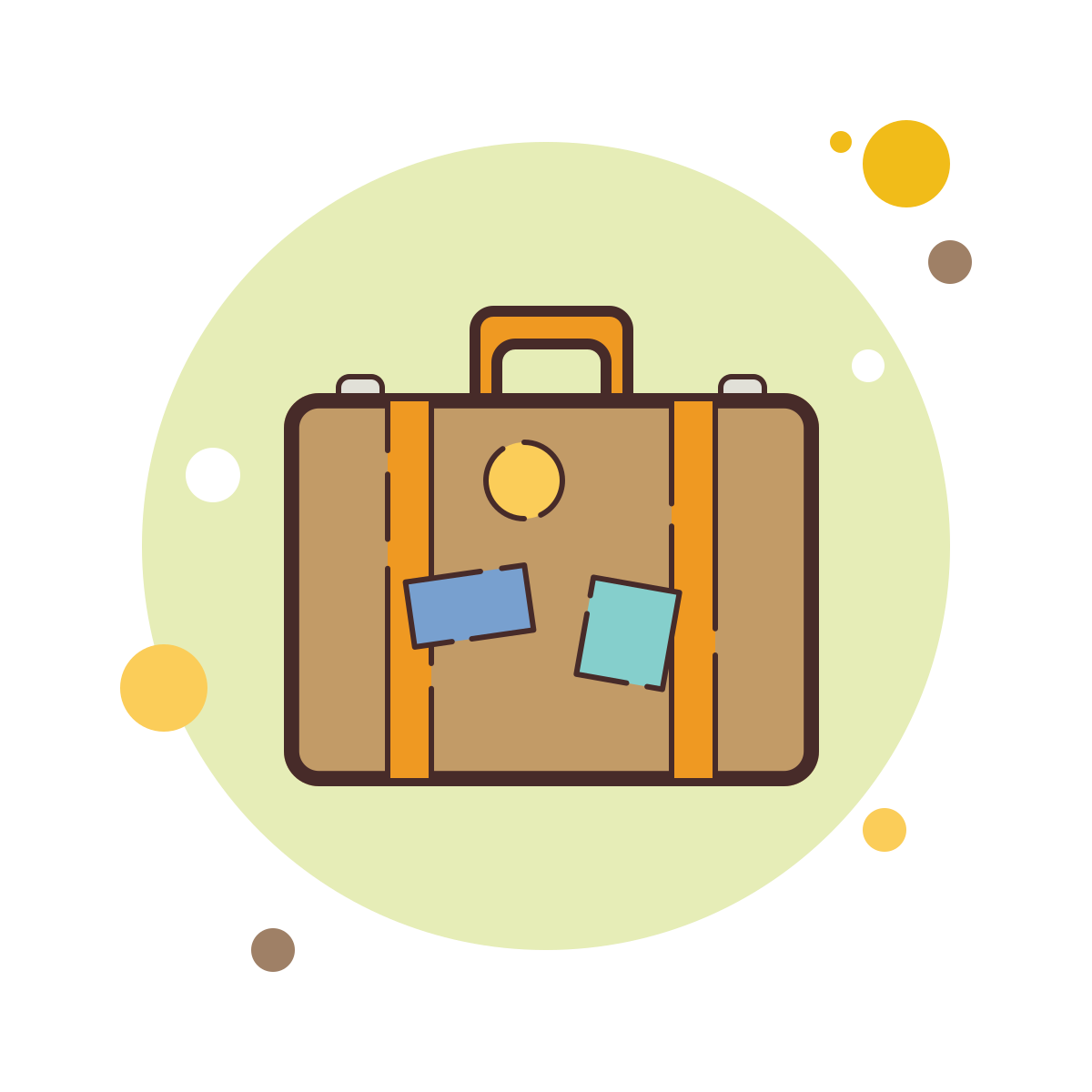 bubbles style suitcase icon