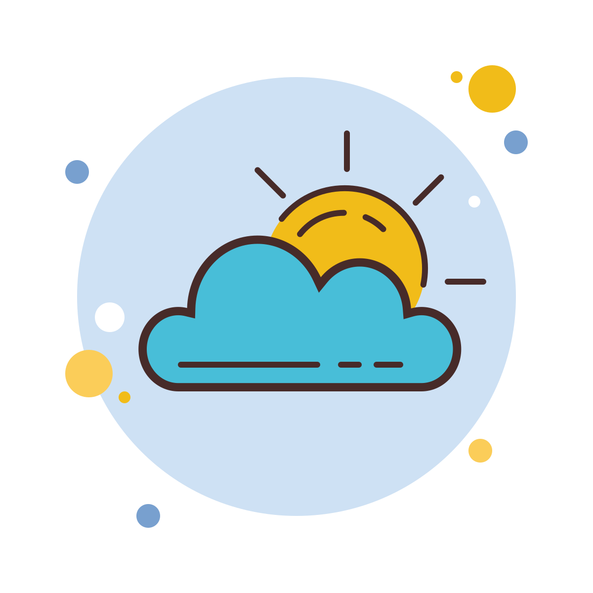 bubbles style sun icon