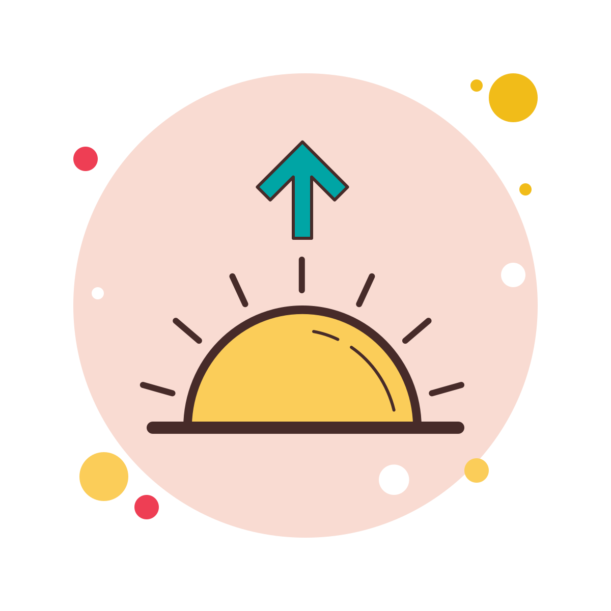 bubbles style sunrise icon