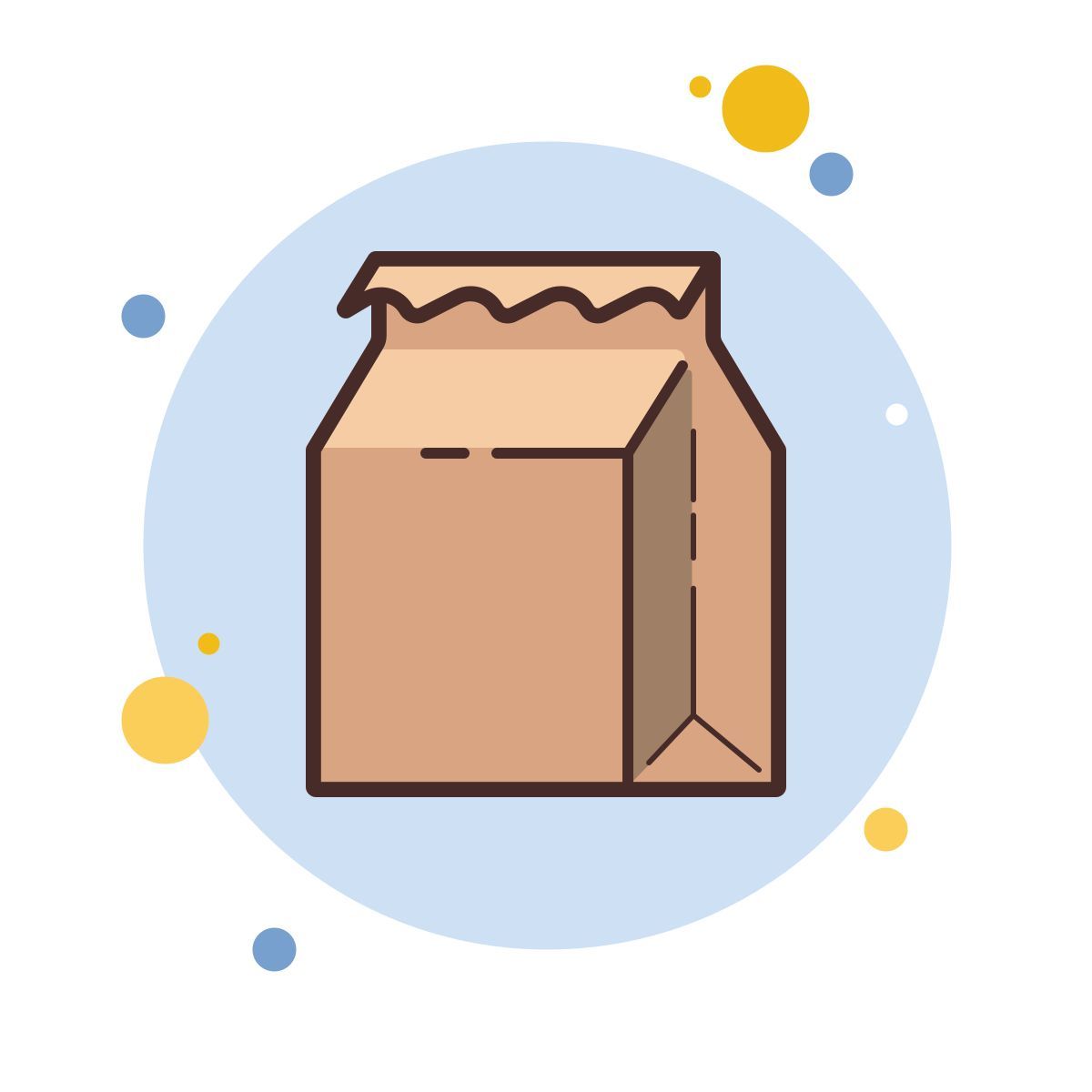 bubbles style take away food icon