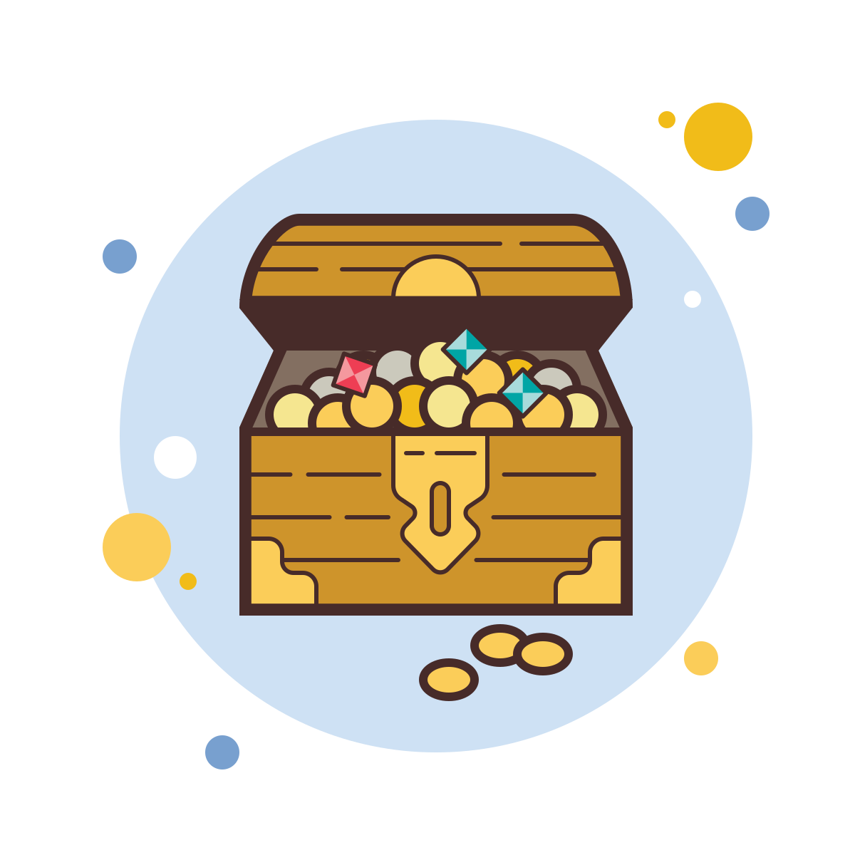 bubbles style treasure chest icon