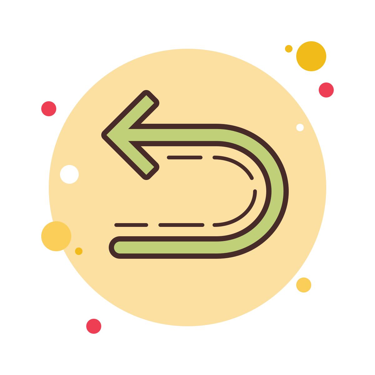bubbles style u turn to left icon