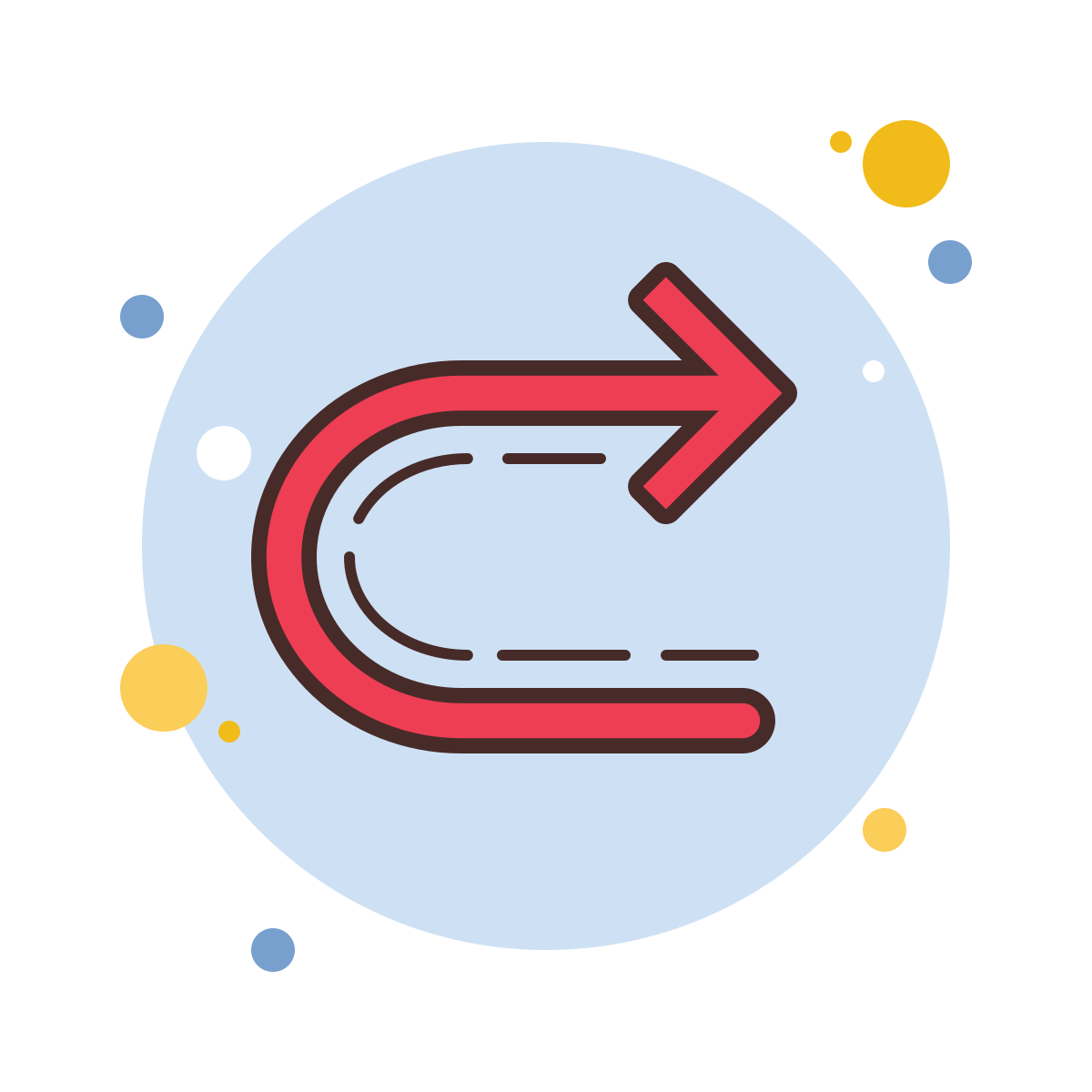 bubbles style u turn to right icon