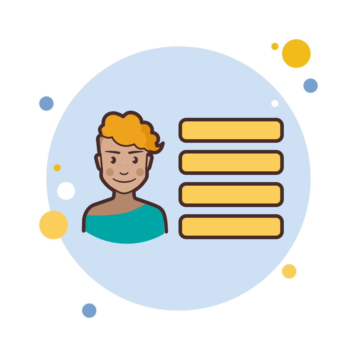 bubbles style user menu female icon