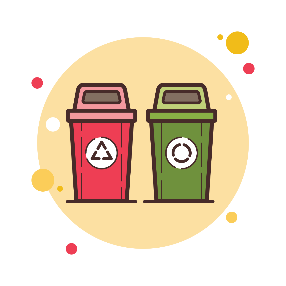 bubbles style waste separation icon