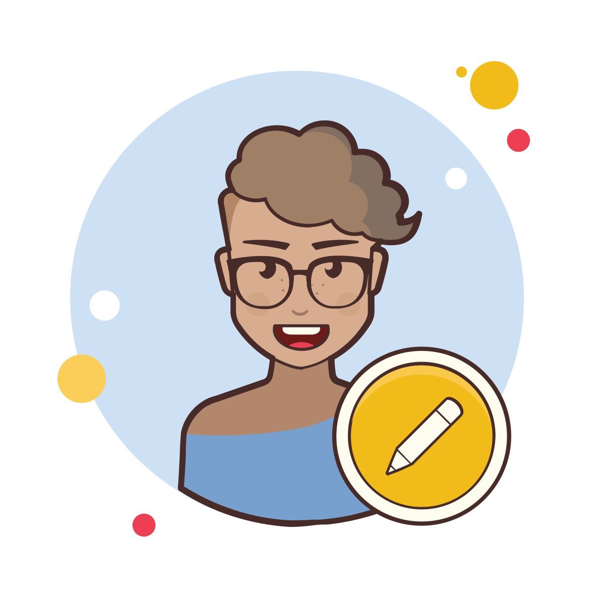 bubbles style 작가 여성 icon