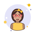 Brown Hair Lady With Bow and Glasses icon