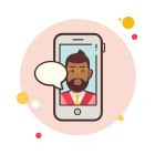Business Man With Beard Messaging icon