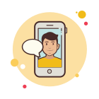 Man in Yellow Shirt Messaging icon