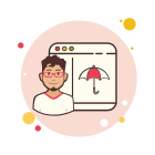 Man Window Umbrella icon