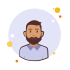 Man With Beard in Violet Shirt icon