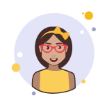 Brown Hair Lady With Bow and Glasses icon