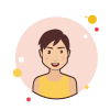 Brown Short Hair Lady in Yellow Shirt icon