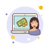 Laptop-Bargeld-Geld icon