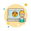 Laptop in Love Emoji icon