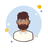 Man With Beard in Blue Glasses icon