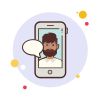 man with-beard-messaging icon