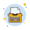 typewriter with-paper icon