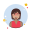 Brown Short Hair Lady in Red Shirt icon
