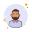 Man With Beard in Violet Shirt icon