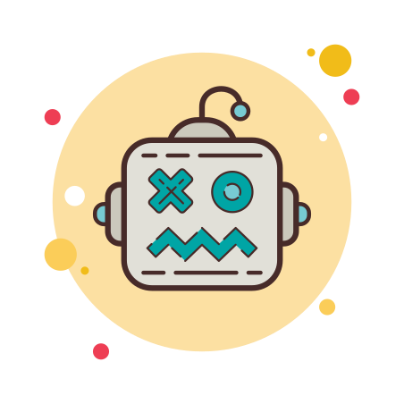 Broken Robot icon in Bubbles Style