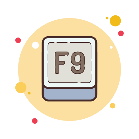 F9 Key icon in Bubbles Style