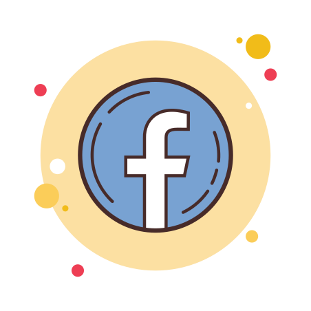 Facebook Logo Icon In Circle Bubbles Style