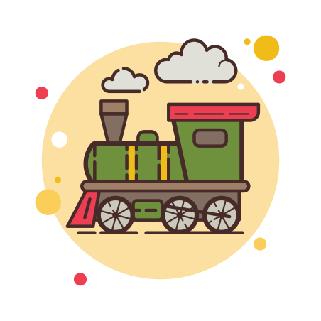円形バブル スタイルでの Locomotive のアイコン