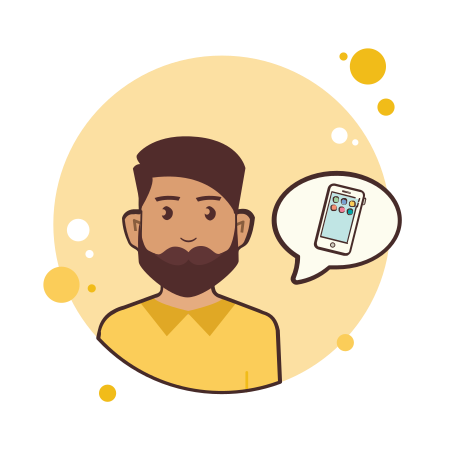 ひげのあるスマートフォンを持つ男 アイコン 無料ダウンロード Png およびベクター