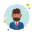 Man With Beard in Suit icon