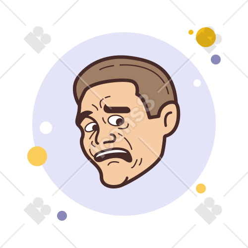 Scared Face Meme icon in Bubbles Style
