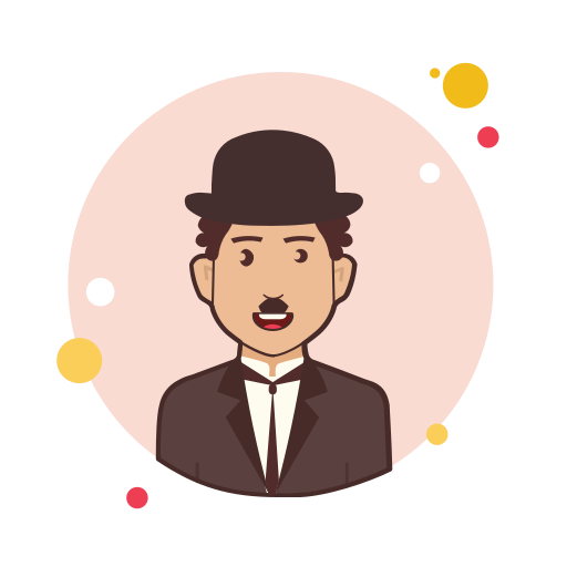 Charlie Chaplin icon in Bubbles Style