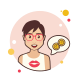 Girl and Coins icon