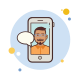 man with-mustaches-messaging icon