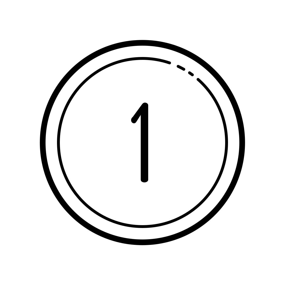 outline hand drawn style números icon