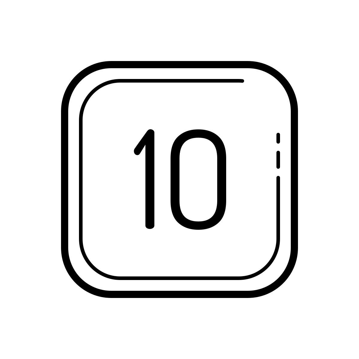 outline hand drawn style número natural icon